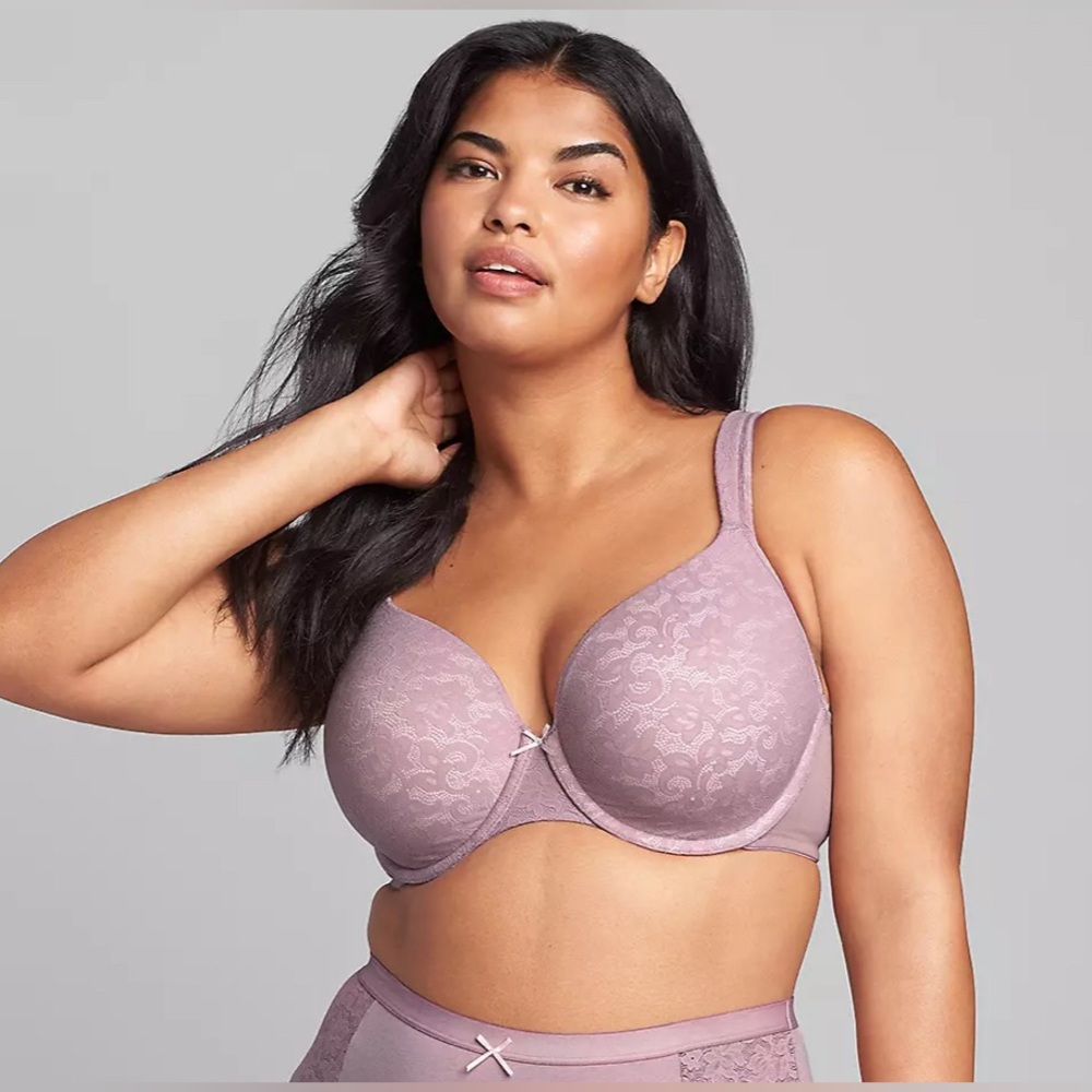 NWT Cacique Cotton Lightly Lined Full Coverage Bra With Lace 38DDD